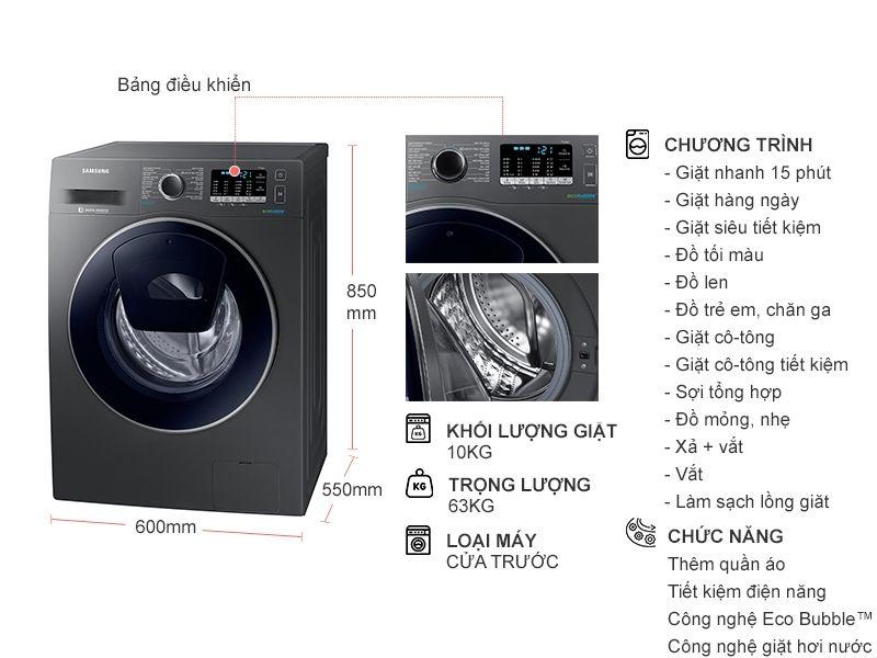 Chi tiết máy giặt WW10K54E0UX/SV Inverter