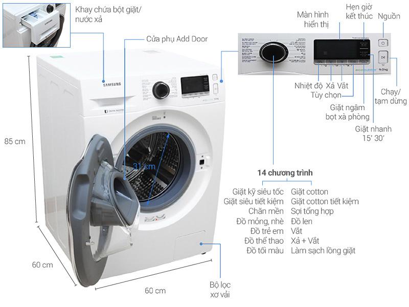 Máy giặt cửa trước tinh giản, hiện đại 