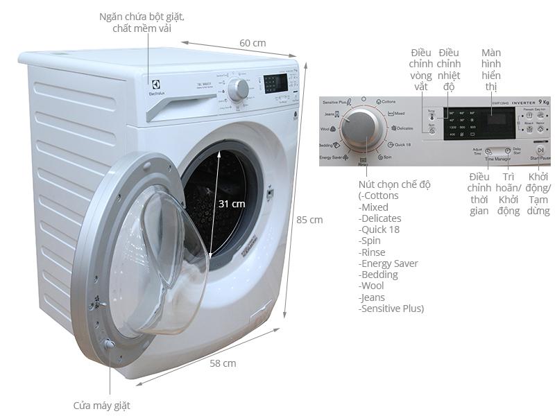 Mua Máy Giặt Cửa Ngang Electrolux EWF80743 (7kg) - Trắng - Hàng Chính Hãng  | Tiki