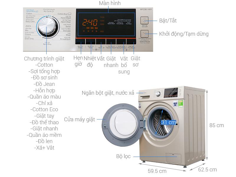 Giá máy giặt Midea loại lồng ngang thường khá phải chăng