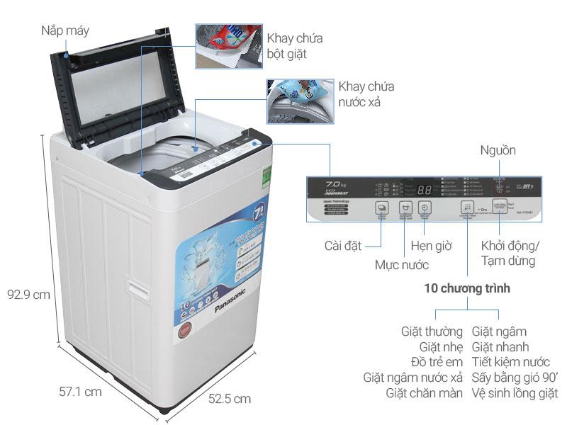 Máy giặt Panasonic NA-F70VB7HRV