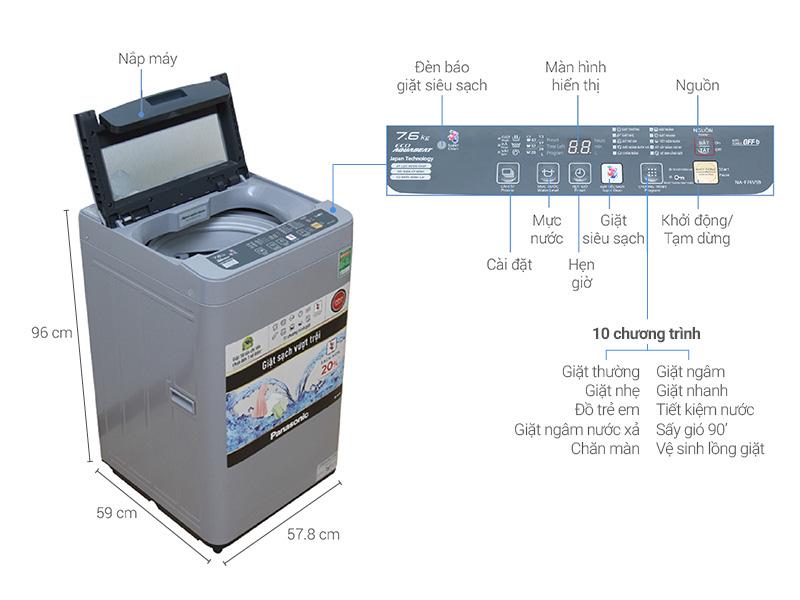 Máy giặt Panasonic NA-F76VS9GRV