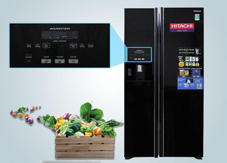 Bảng điều khiển cảm ứng của tủ lạnh Hitachi 