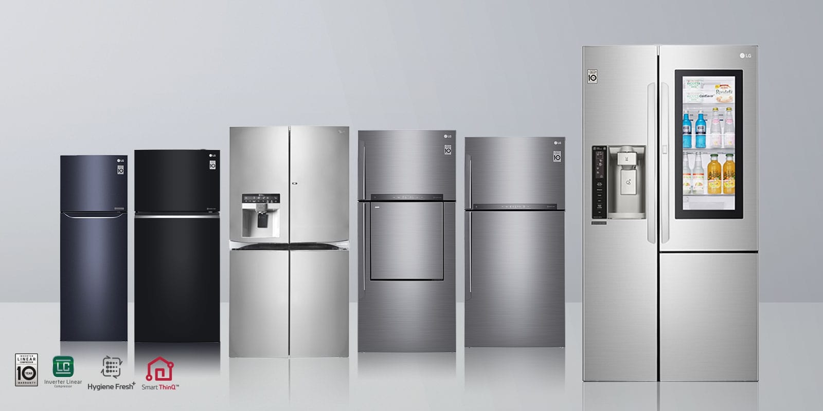 Tủ lạnh LG sở hữu nhiều thiết kế