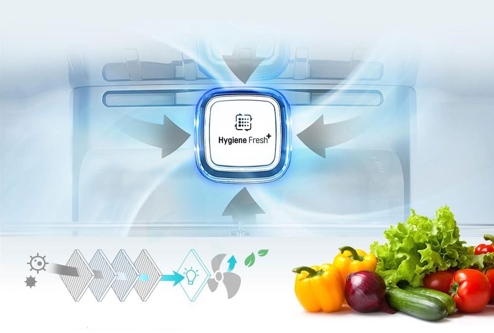 Công nghệ Hygiene Fresh+ hiện đại giúp kéo dài thời gian lưu trữ thực phẩm.