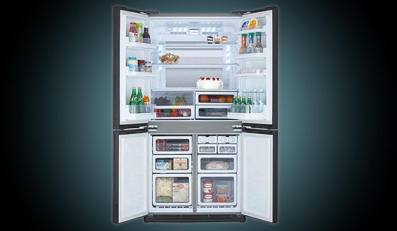 Tủ lạnh dòng side by side Sharp SJ-FX680V-ST với kiểu dáng hiện đại và tinh tế.