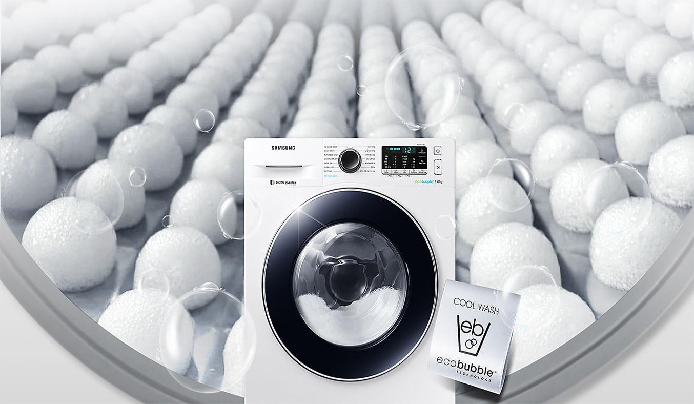 Máy giặt cửa trước Samsung WW90J54E0BW/SV, 9kg, Inverter
