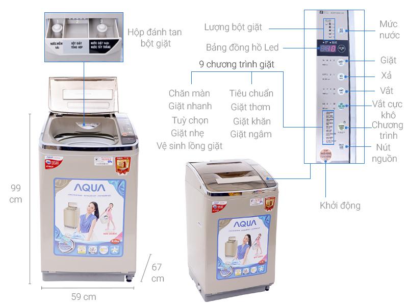Máy giặt AQUA AQW-D900BT N, 9.0kg, Inverter