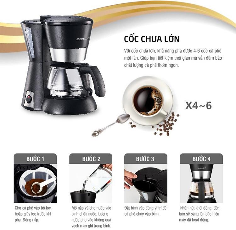 Chi tiết cách sử dụng máy pha cà phê Lock&Lock