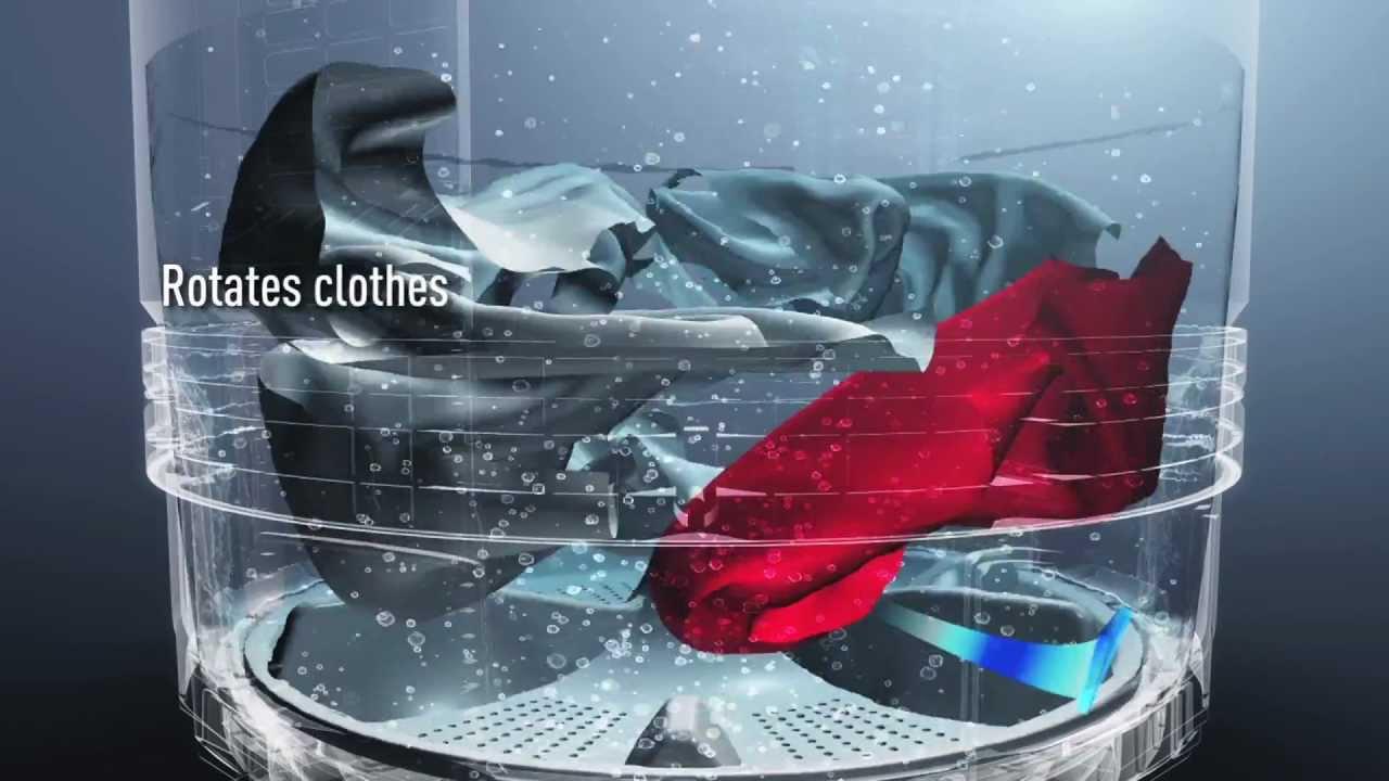 Lồng giặt Sazanami của Panasonic giúp bảo vệ quần áo khỏi những hư tổn 