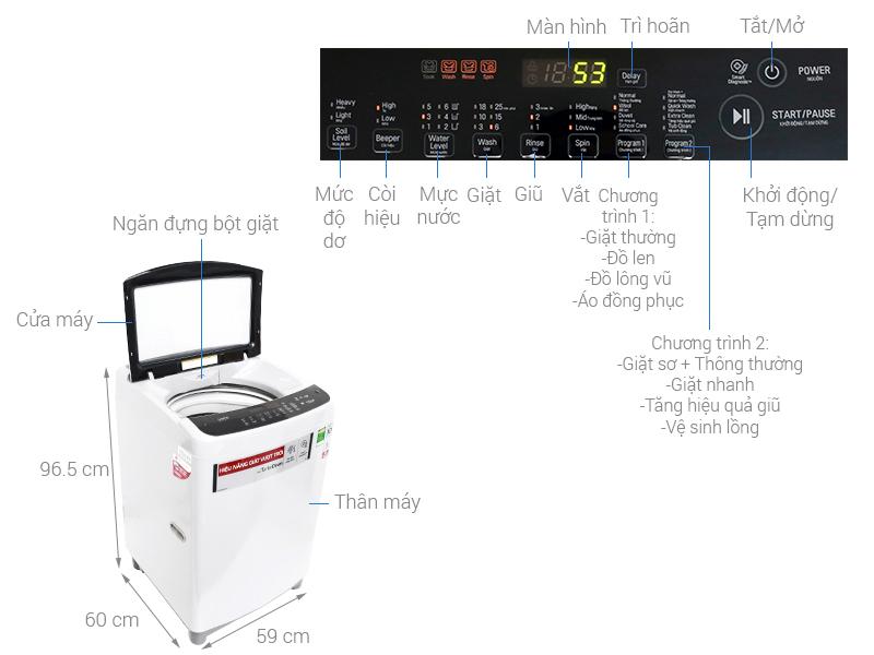 Máy giặt LG T2385VS2W, 8.5kg, Smart Inverter