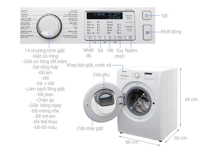 Máy giặt Samsung WW80K5233YW/SV