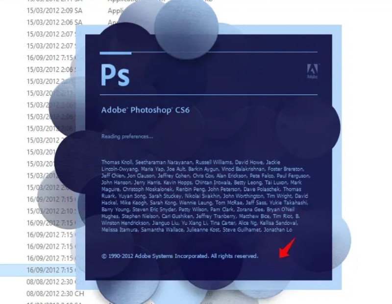 Màn hình khởi động của Photoshop CS6 Portable